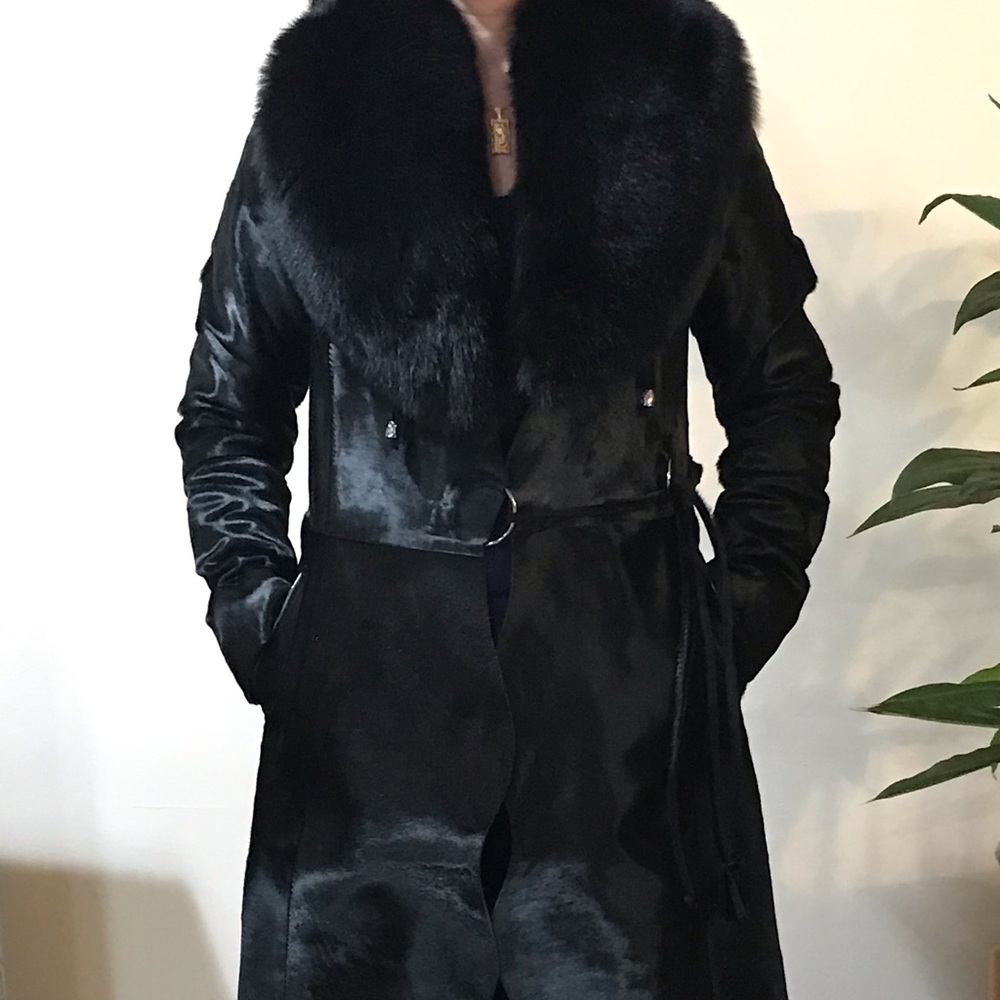 Real horse leather coat